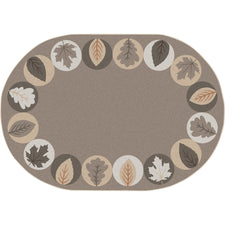Lively Leaves™ Classroom Circle Time & Seating Rug - Neutral, 5'4" x 7'8" Oval