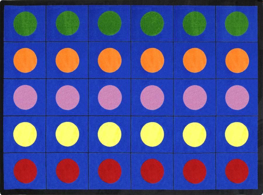 Lots of Dots© Primary Classroom Circle Time Rug, 7'8" x 10'9" Rectangle