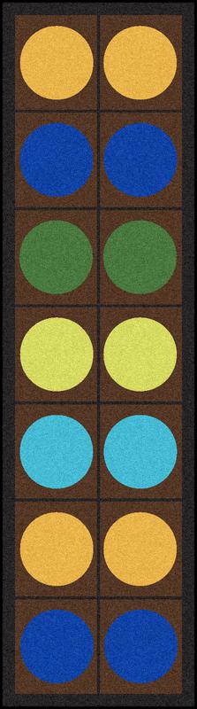 Lots of Dots© Earthtone Classroom Runner, 2'1" x 7'8" Rectangle