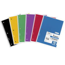Notebook Spiral Single Subject 70 Count 10 1/2 x 8