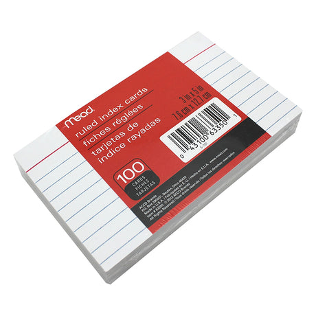Cards Index Ruled 3 x 5 100 Count