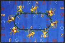 Monkey Business© Alphabet & Numbers Classroom Rug, 5'4" x 7'8" Rectangle Blue