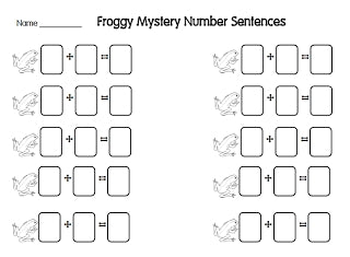 Mystery Frog Number Sentences - Fact Family Practice FREEbie