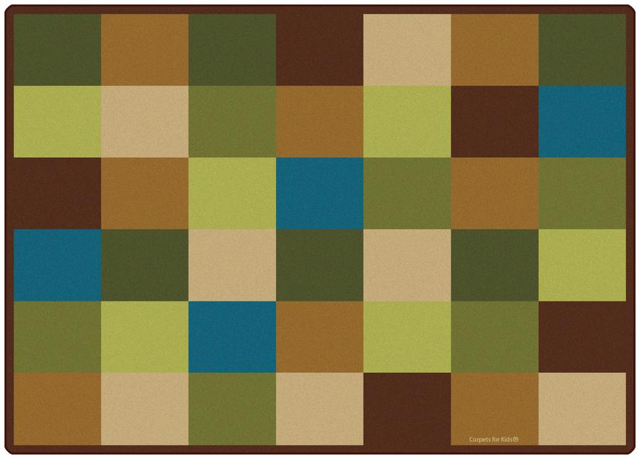 Nature Blocks Seating Rug, 5'10" x 8'4" Rectangle