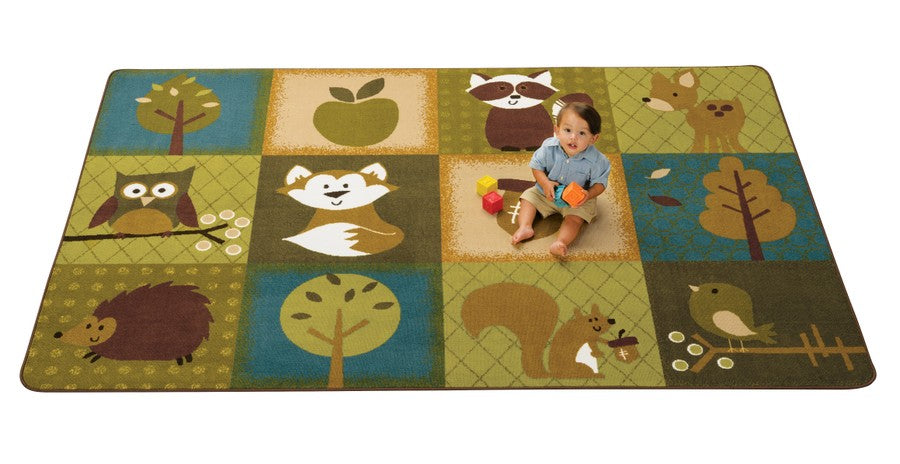 KIDSoft™ Nature's Friends Toddler Classroom Carpet, 4' x 6' Rectangle