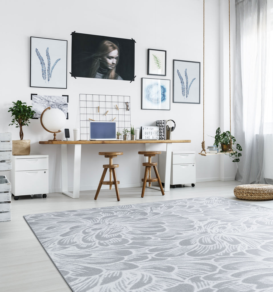 New Bloom™ Classroom Rug, 7'8" x 10'9" Rectangle (Sterling)