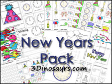 New Years Multi-Skill Printable Pack from 3 Dinosaurs!