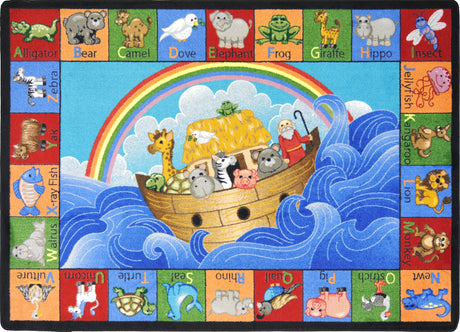 Noah's Alphabet Animals© Classroom Circle Time Rug, 7'8" x 10'9"  Oval