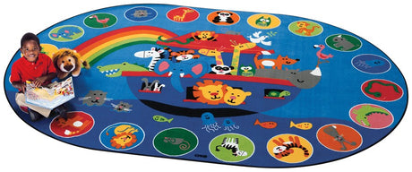 Noah's Voyage KID$ Value PLUS Discount Circle Time Rug, 6' x 9' Oval
