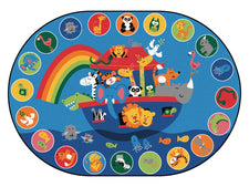 Noah's Voyage KID$ Value PLUS Discount Circle Time Rug, 6' x 9' Oval
