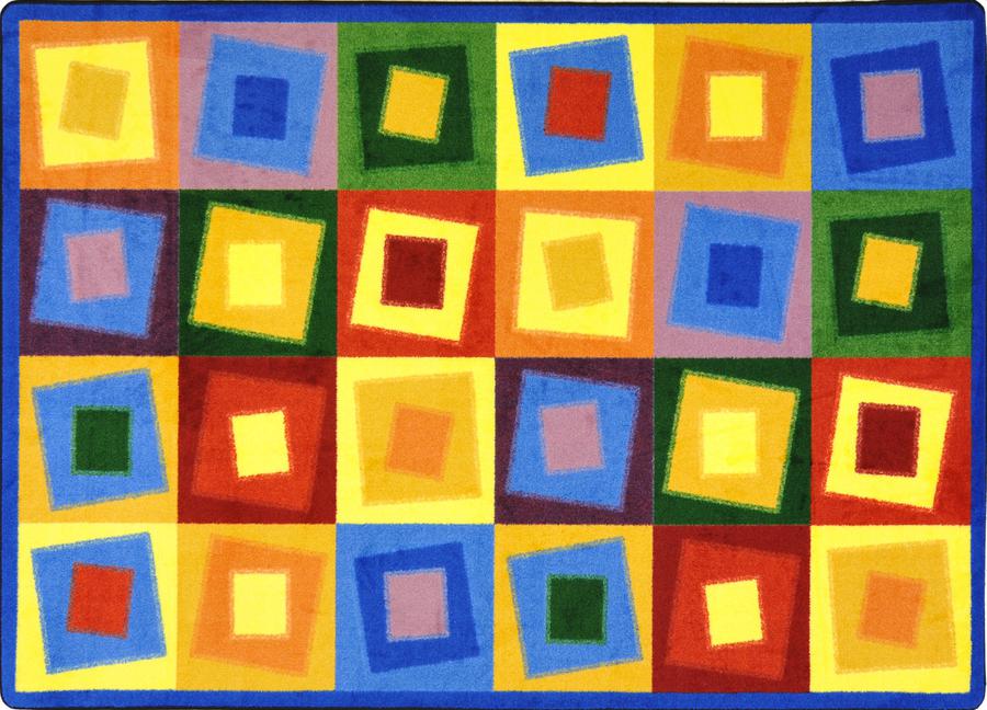 Off Balance© Classroom Circle Time Rug, 7'8" x 10'9" Rectangle Brights