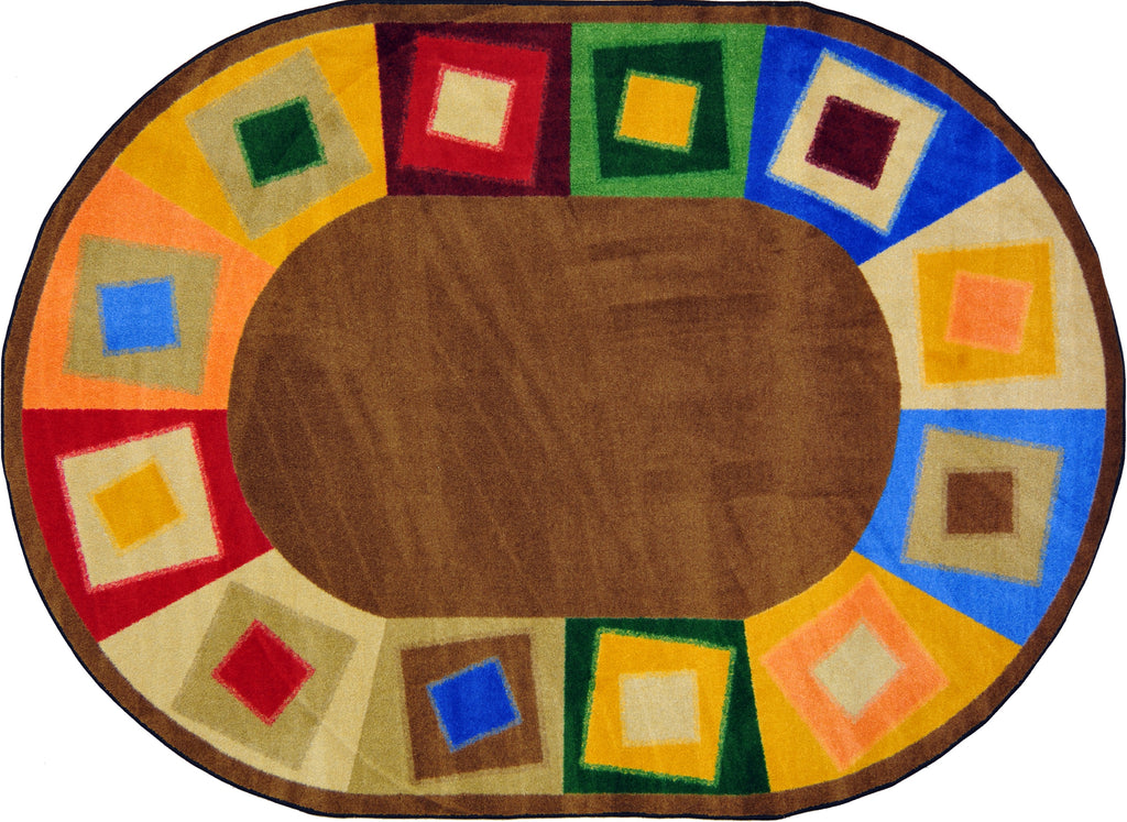 Off Balance© Classroom Rug, 7'7"  Round Neutrals