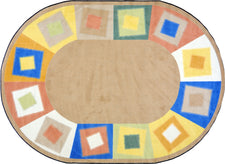 Off Balance© Classroom Circle Time Rug, 7'8" x 10'9"  Oval Softs