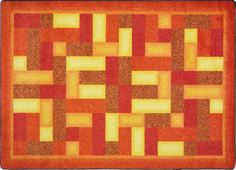 Off Beat© Classroom Rug, 5'4" x 7'8" Rectangle Orange
