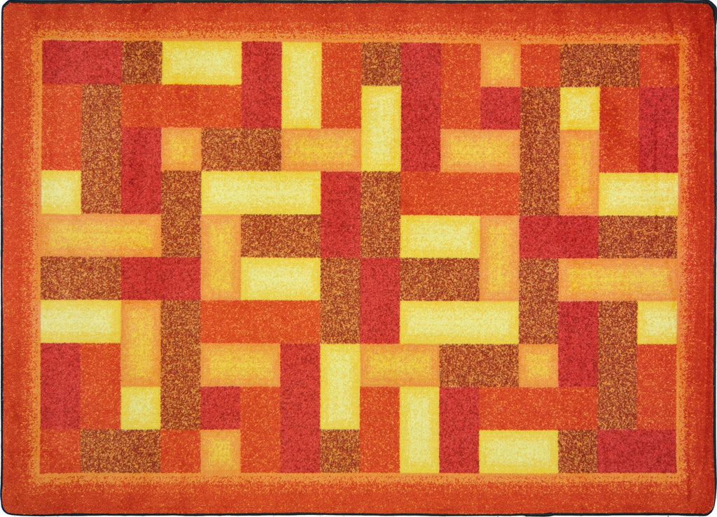 Off Beat© Classroom Rug, 5'4" x 7'8" Rectangle Orange