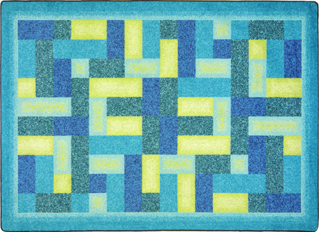 Off Beat© Classroom Rug, 7'8" x 10'9" Rectangle Teal