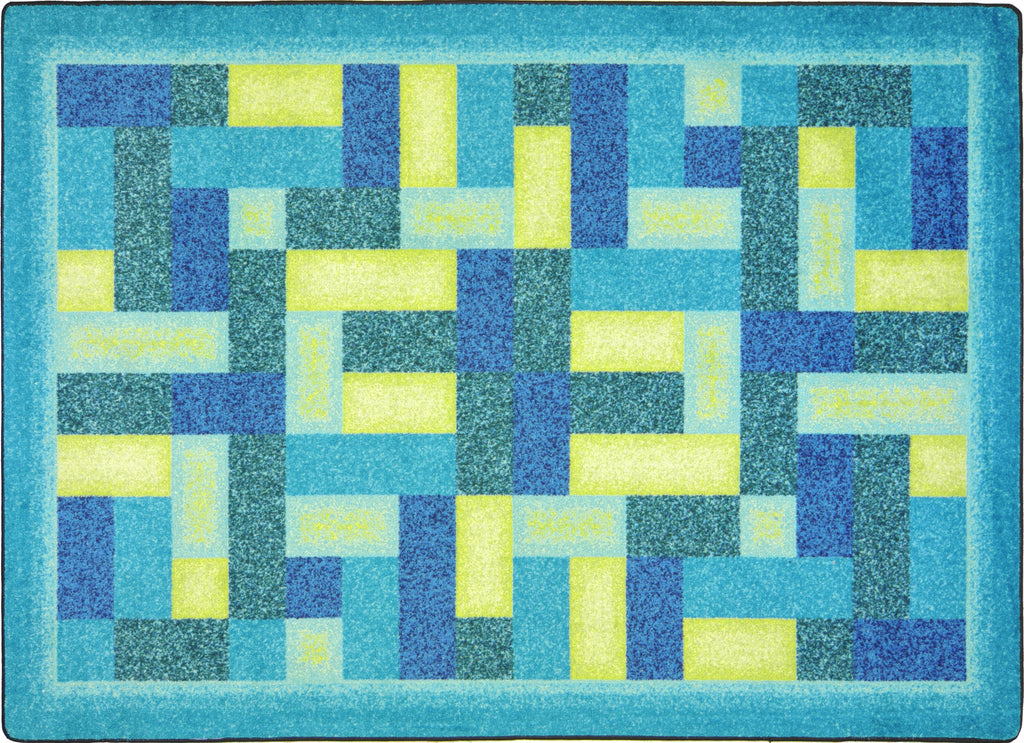 Off Beat© Kid's Play Room Rug, 3'10" x 5'4" Rectangle Teal