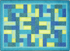 Off Beat© Classroom Rug, 5'4" x 7'8" Rectangle Teal