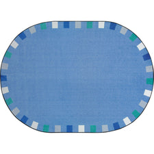 Joy Carpets On the Border™ Soft Classroom Circle Time Rug, 7'8" x 10'9" Oval