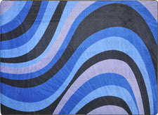 On the Curve© Classroom Rug, 5'4" x 7'8" Rectangle Blue