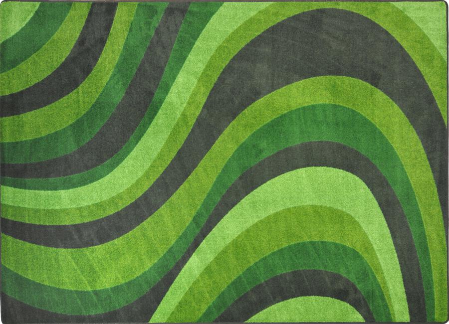 On the Curve© Classroom Rug, 7'8" x 10'9" Rectangle Green