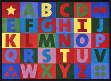 Oversize Alphabet© Primary Classroom Circle Time Rug, 7'8" x 10'9" Rectangle