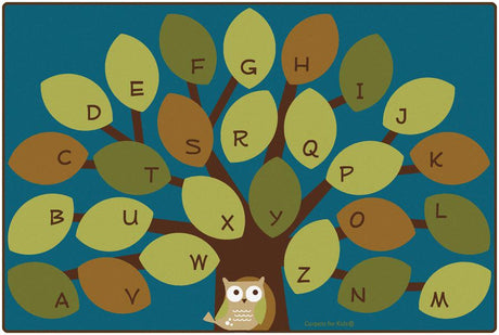 Owl-phabet Tree Classroom Carpet, 4' x 6' Rectangle