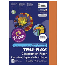 Tru-Ray® Construction Paper, 9" x 12" Electric Orange