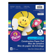 Pacon® Heavyweight Construction Paper Pad, 9" x 12" Assorted