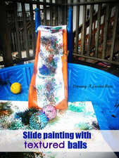 Outdoor Painting Fun - Textured Balls &amp; Slides!