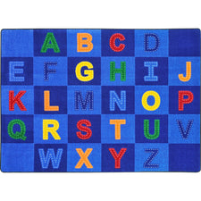 Joy Carpets Patchwork Letters™ Classroom Circle Time & Seating Rug, 5'4" x 7'8" Rectangle