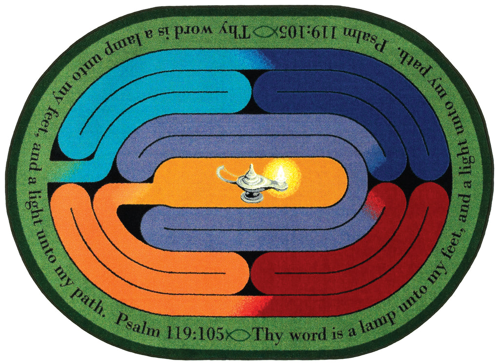 Pathway of Light© Sunday School Rug, 7'8" x 10'9"  Oval