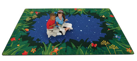 Peaceful Tropical Night Classroom Rug, 6' x 9' Rectangle