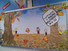 "Happiness is Making New Friends" Peanuts-Themed Bulletin Board Idea
