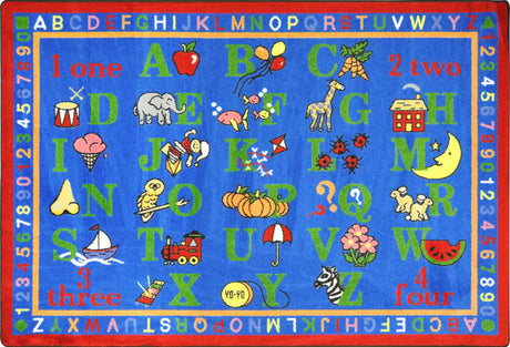 Phonics Fun© Alphabet & Numbers Classroom Rug, 3'10" x 5'4" Rectangle