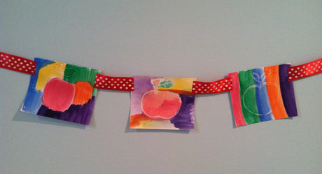 Glue & Watercolor Resist Apple Garland
