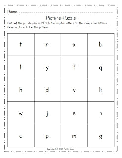 Picture Puzzle FREEbie for Letter Practice