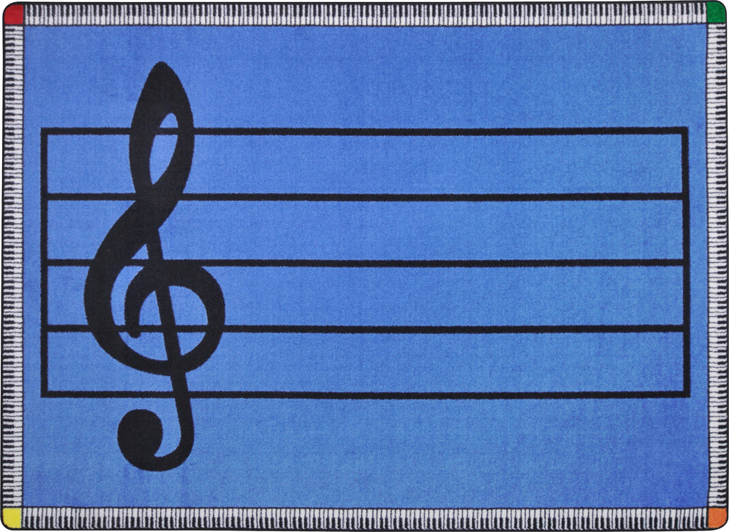 Play Along© Classroom Rug, 5'4" x 7'8" Rectangle Blue