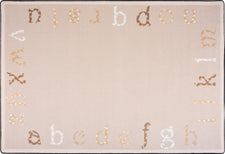 Polka Dot ABC's© Classroom Rug, 5'4" x 7'8" Rectangle Beige