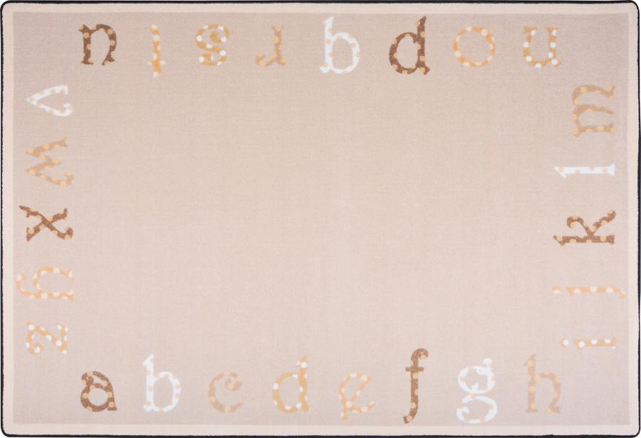 Polka Dot ABC's© Classroom Rug, 7'8" x 10'9" Rectangle Beige