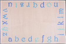 Polka Dot ABC's© Classroom Rug, 5'4" x 7'8" Rectangle Blue