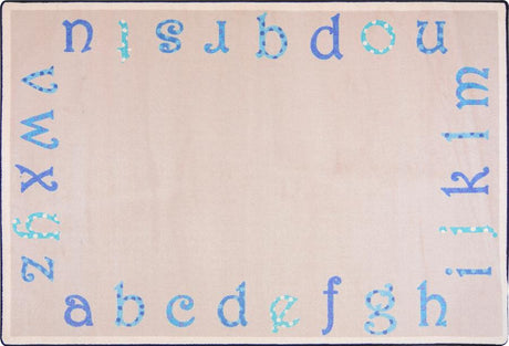 Polka Dot ABC's© Classroom Rug, 7'8" x 10'9" Rectangle Blue