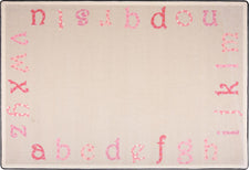 Polka Dot ABC's© Classroom Rug, 5'4" x 7'8" Rectangle Pink