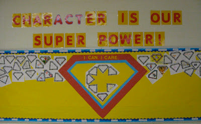 Character is Our Super Power! - Character Week & Halloween Bulletin Board