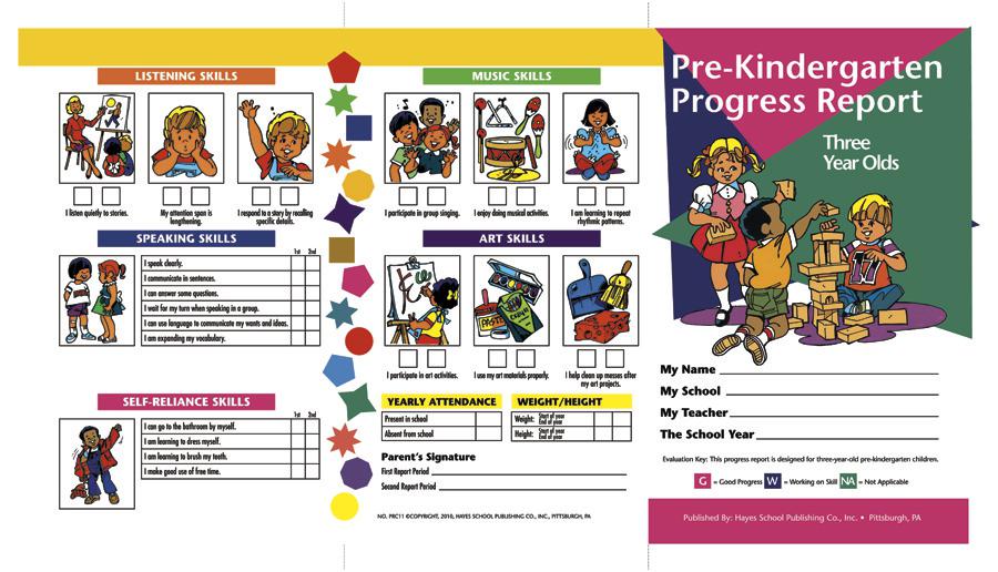 Pre-Kindergarten Progress Report