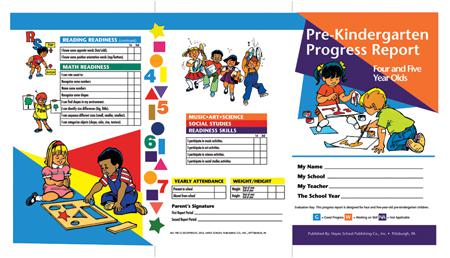 Pre Kindergarten Progress Report For 4 & 5 Year Olds,10Pk 