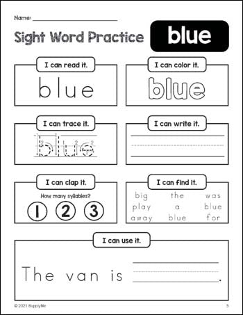Pre-K Sight Words Worksheets, 40 Pages Of Dolch Preschool Sight Words Practice