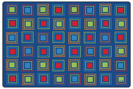 Primary Squares Seating Rug, 4' x 6' Rectangle