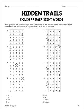 Kindergarten Sight Words Bundle - Dolch Primer Sight Word Worksheets, Printables, Flash Cards, And More! - 24 Activities