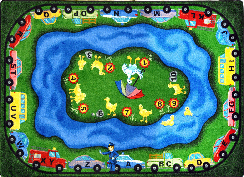 Puddleducks© Alphabet & Numbers Classroom Rug, 7'8" x 10'9" Rectangle